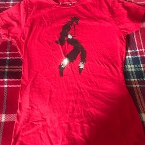 MJ The Musical Red Graphic Short-Sleeve T-Shirt NWOT